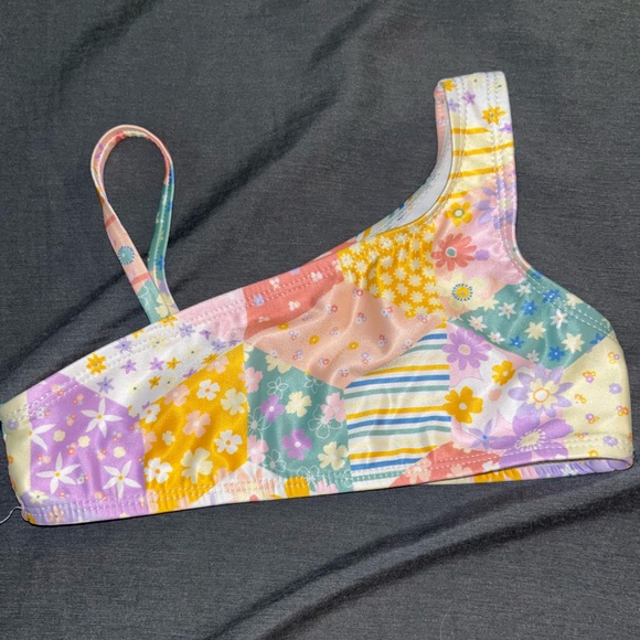 Wonder Nation Patchwork One-Shoulder Bikini - Multicolor - Picture 4 of 5